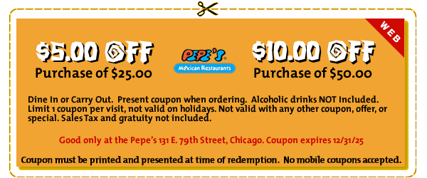 $5 Off Mexican Food